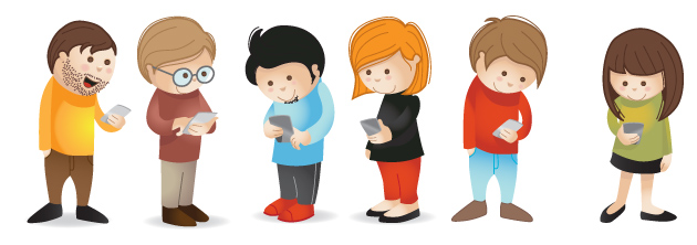People receiving text message advertisements