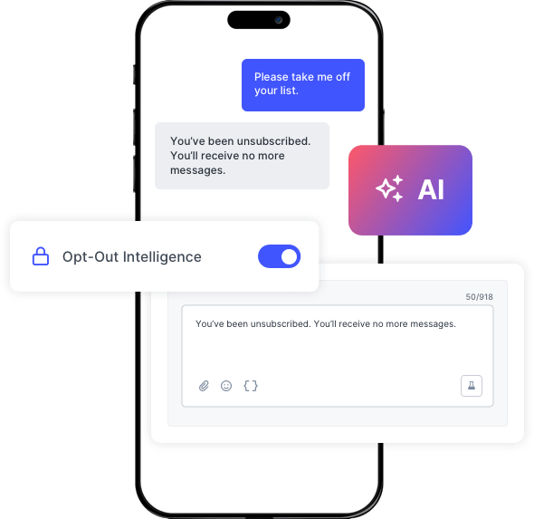 Example of AI features in the SlickText platform