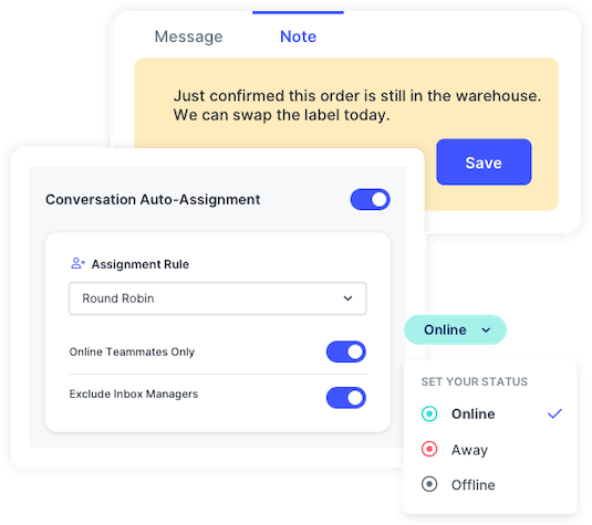 SlickText UI used for customer support conversations