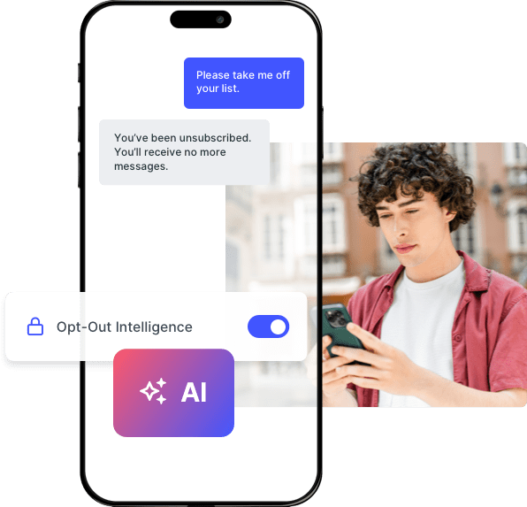 Man unsubscribing with SlickText opt-out intelligence
